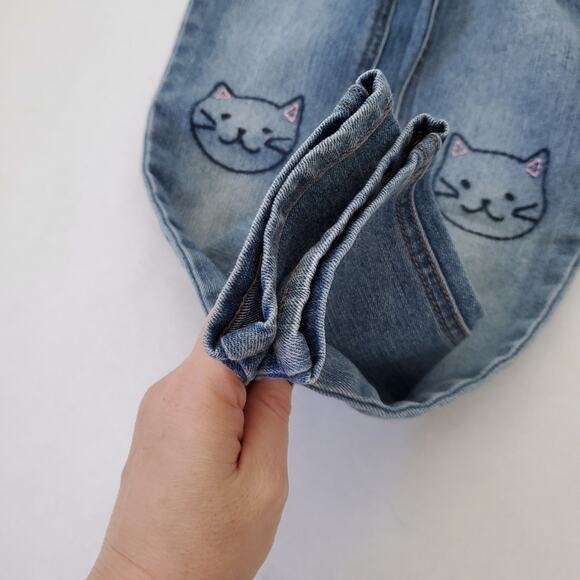 Cat & Jack | Cat Face Embroidered Knee Jeans - Picture 5 of 7